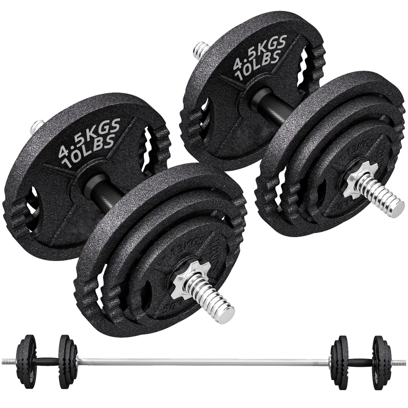 Soozier Adjustable Dumbbell Set, 2 in 1 Weights Dumbbells Set for Home Gym, 112lb Free Weights with Non-Slip Grip