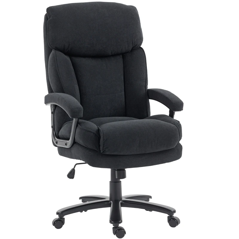 HOMCOM Big and Tall Executive Office Chair, Up to 450 lbs. Heavy Duty Desk Chair, Computer Chair for Heavy People, Black