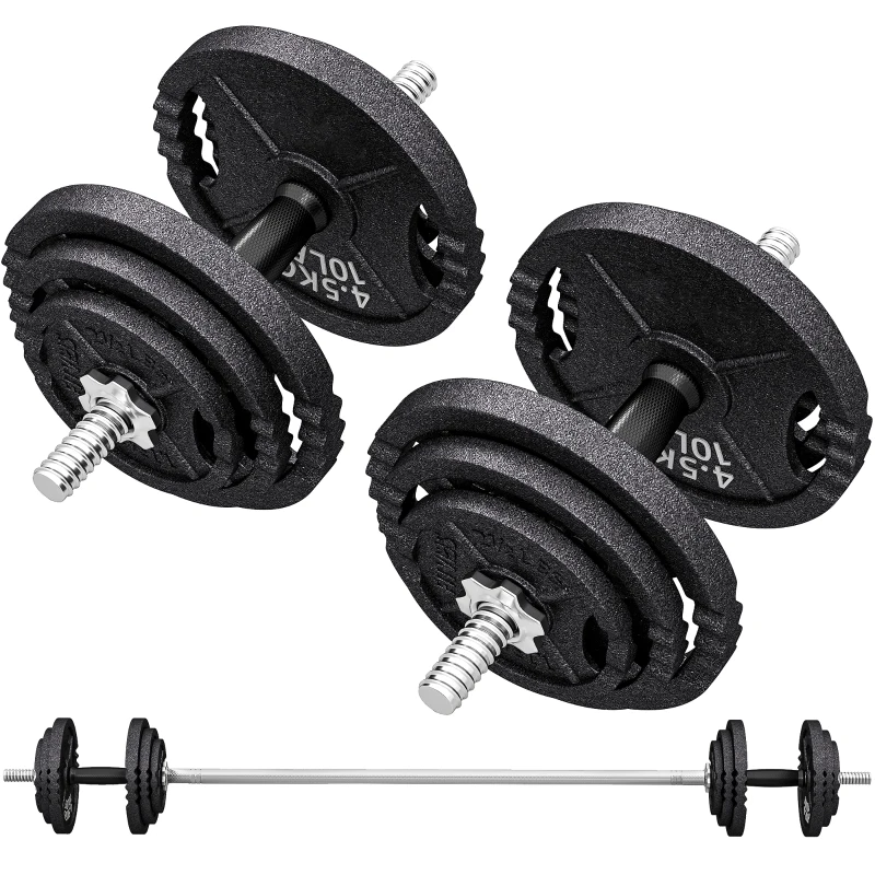 Soozier Adjustable Dumbbell Set, 2 in 1 Weights Dumbbells Set for Home Gym, 112lb Free Weights with Non-Slip Grip