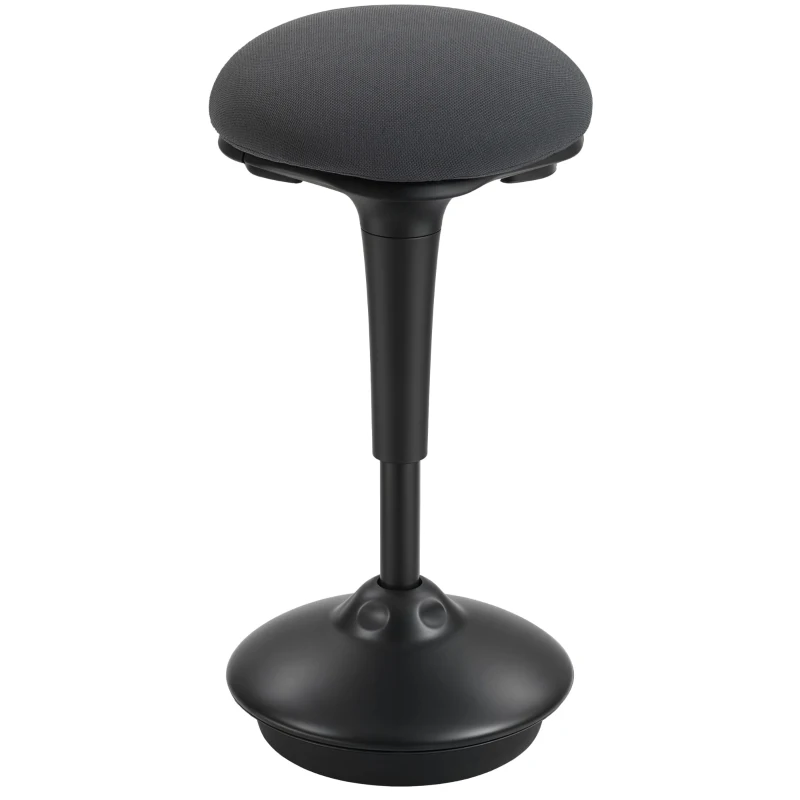 HOMCOM Swivel Standing Desk Chair, Backless Wobble Stool Chair, Adjustable Active Ergonomic Standing Stool with Rocking Motion