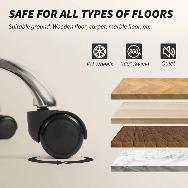 HOMCOM Reclining Office Chair, Overstuffed Executive Desk Chair with High Back, PU Leather, Footrest, Swivel Wheels, Grey