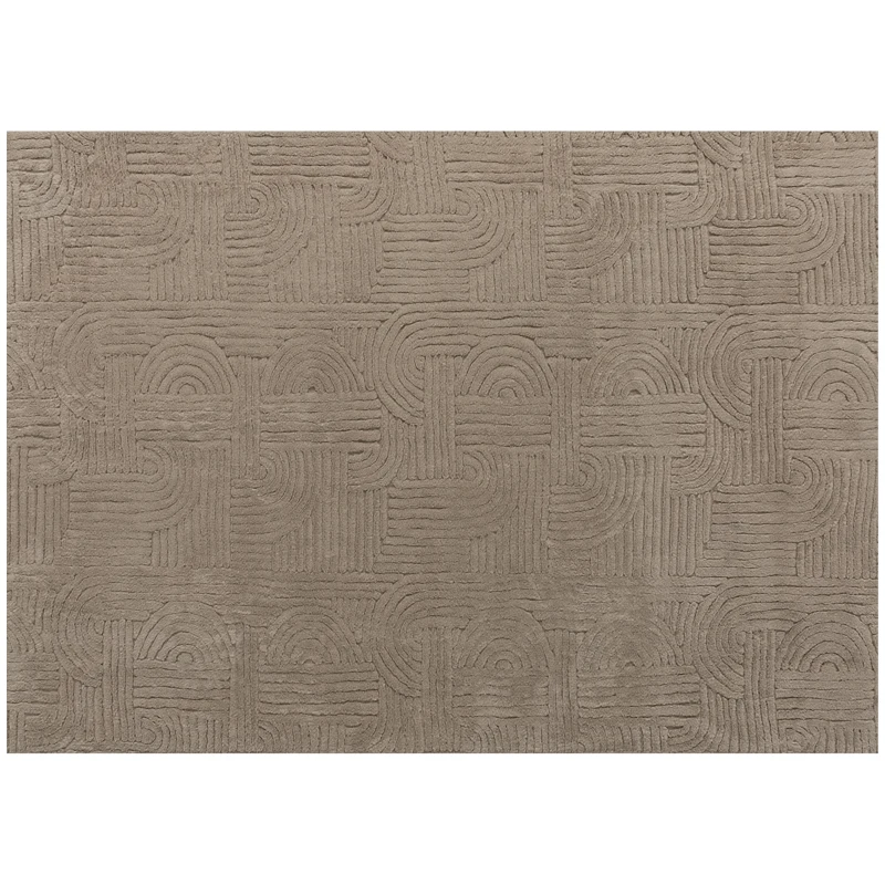 HOMCOM 5x7 Area Rug, Luxurious Faux Fur Rug, Non-Slip Floor Carpet for Living Room, Bedroom, Dining Room, Tan