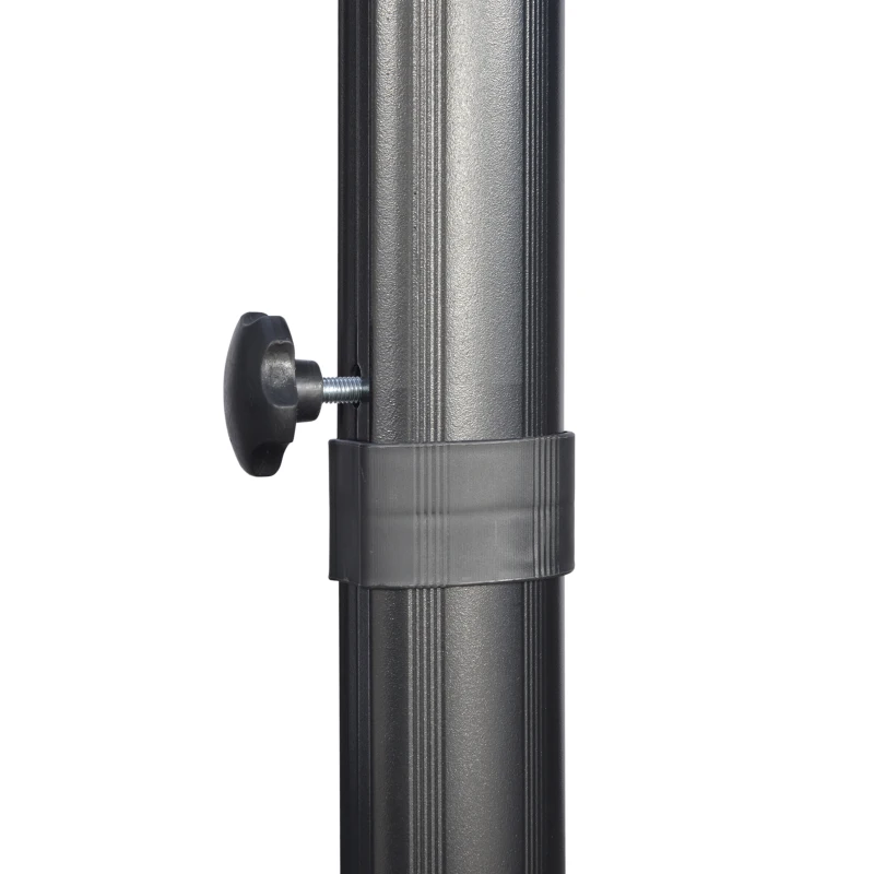 Outsunny 9ft Cantilever Patio Umbrella, Square Overhanging Umbrella with Cross Base, Crank Handle, Tilt Light Grey