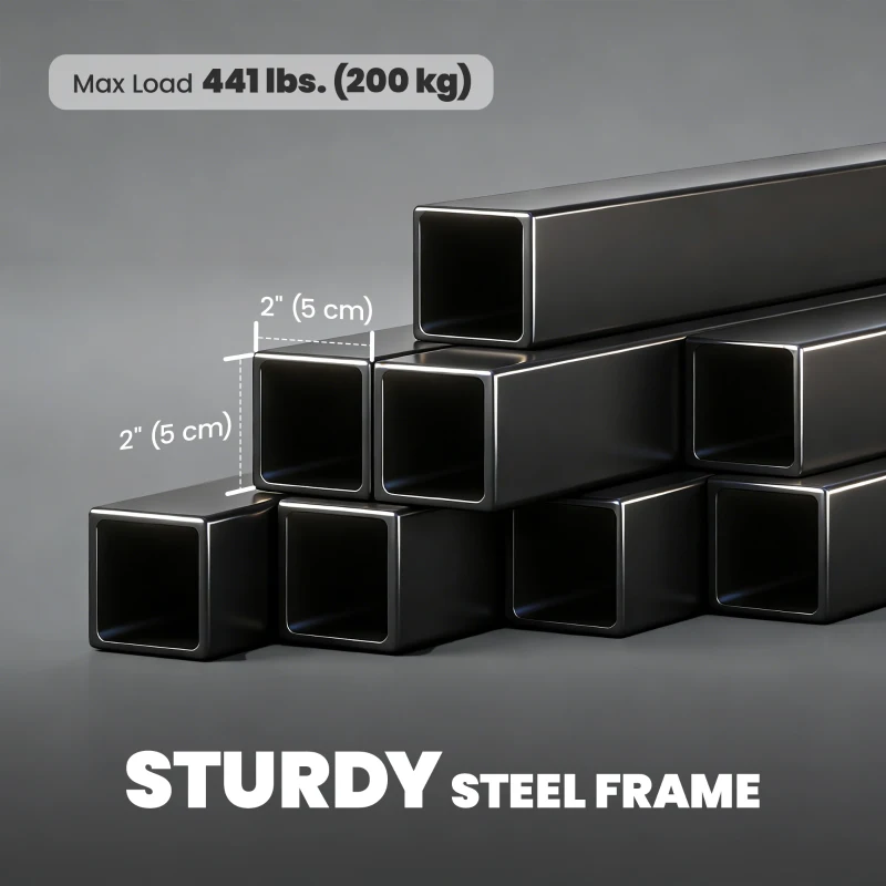 Soozier Cable Machine, Multi-Function Bench Press Rack with Weight Plate Holders, Lat-Pull Down System, Black