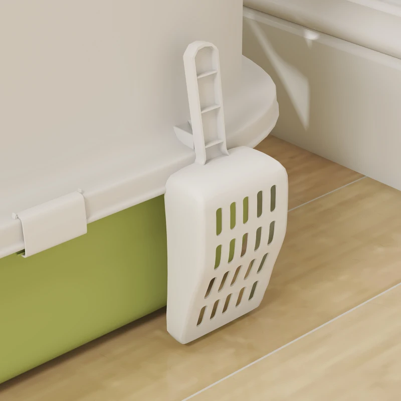 PawHut Enclosed Cat Litter Box with Lid, Scoop, Top Entry, Deodorization Bags, Drawer Type Cat Litter Tray, Easy to Clean, Green