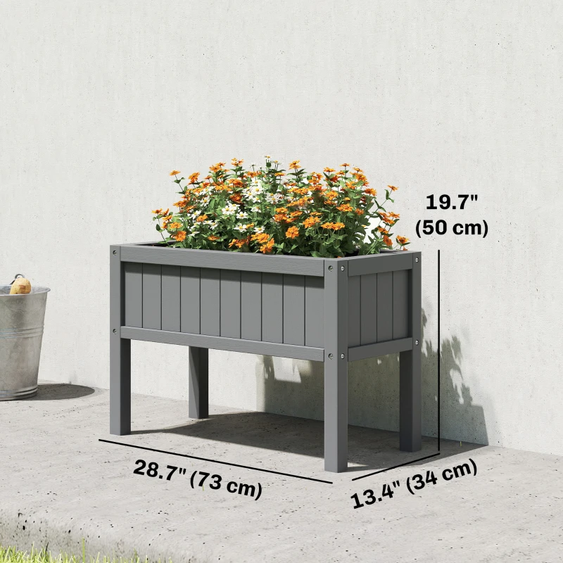 Outsunny Raised Garden Bed with Legs, HDPE Raised Planter with Drainage Holes and Liner for Vegetables Flowers Herbs