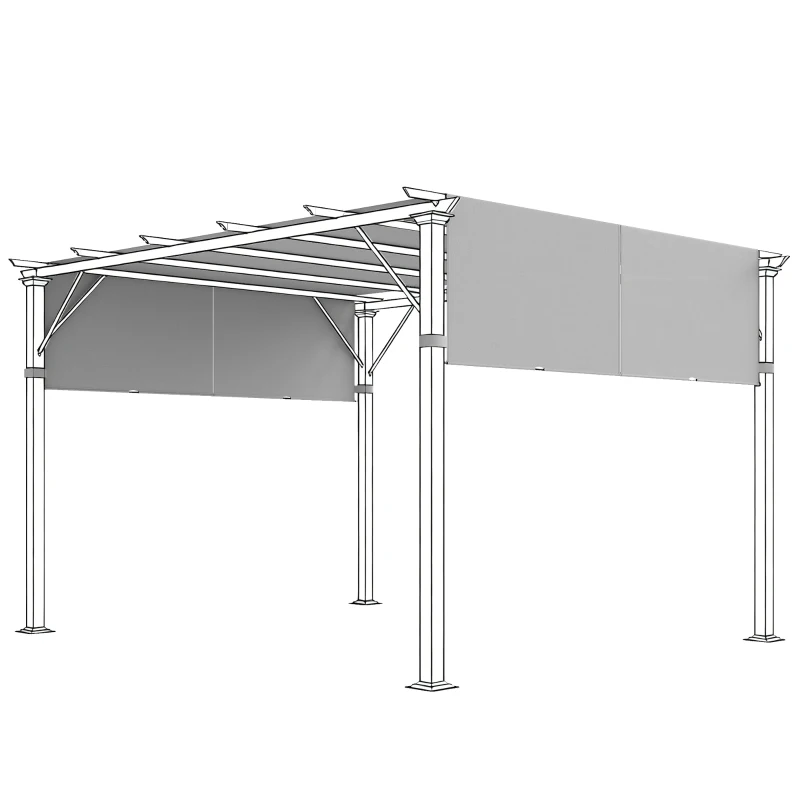 Outsunny 2 Pcs UV Protection Pergola Replacement Canopy, Pergola Shade Cover, Easy to Install, for 10' x 10' Pergola, Light Grey