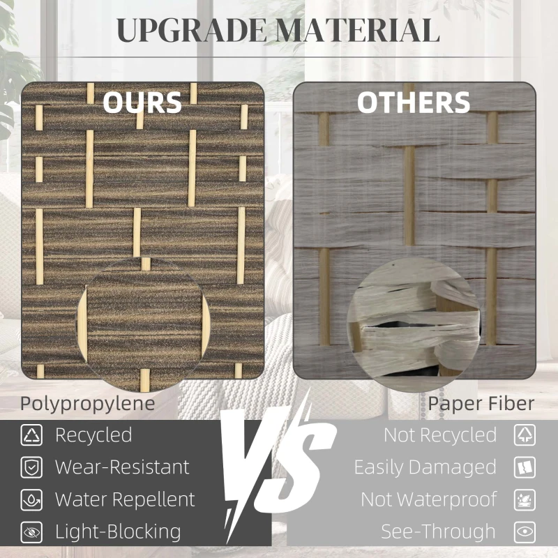 HOMCOM Folding Room Divider Screen 4 Panel 6' Tall Privacy Screen Freestanding Wood Partition for Home Office, Dark Rustic Oak