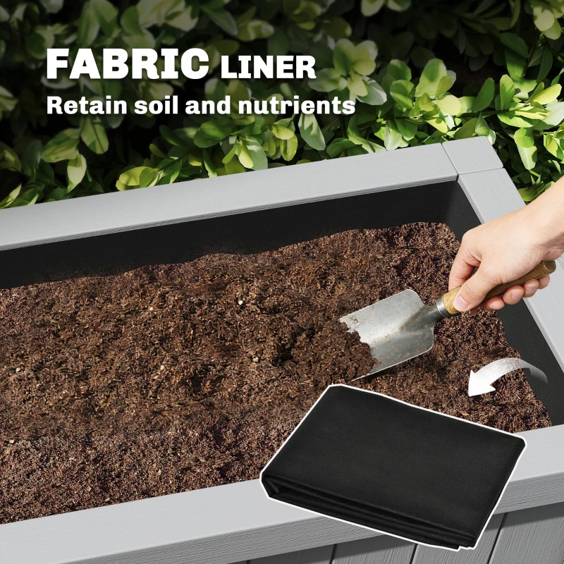 Outsunny Raised Garden Bed with Legs, HDPE Raised Planter with Drainage Holes and Liner for Vegetables Flowers Herbs