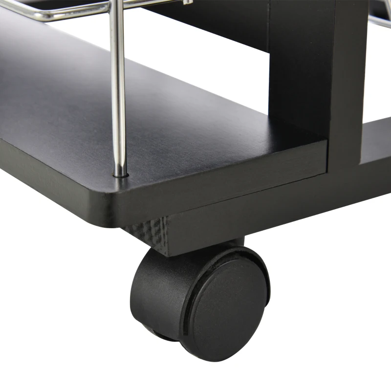 HOMCOM 4-Tier Kitchen Trolley Cart on Rolling Wheels with 4 Removable Baskets, 4 Side Rack  Organizer,Ceramics Tile Top