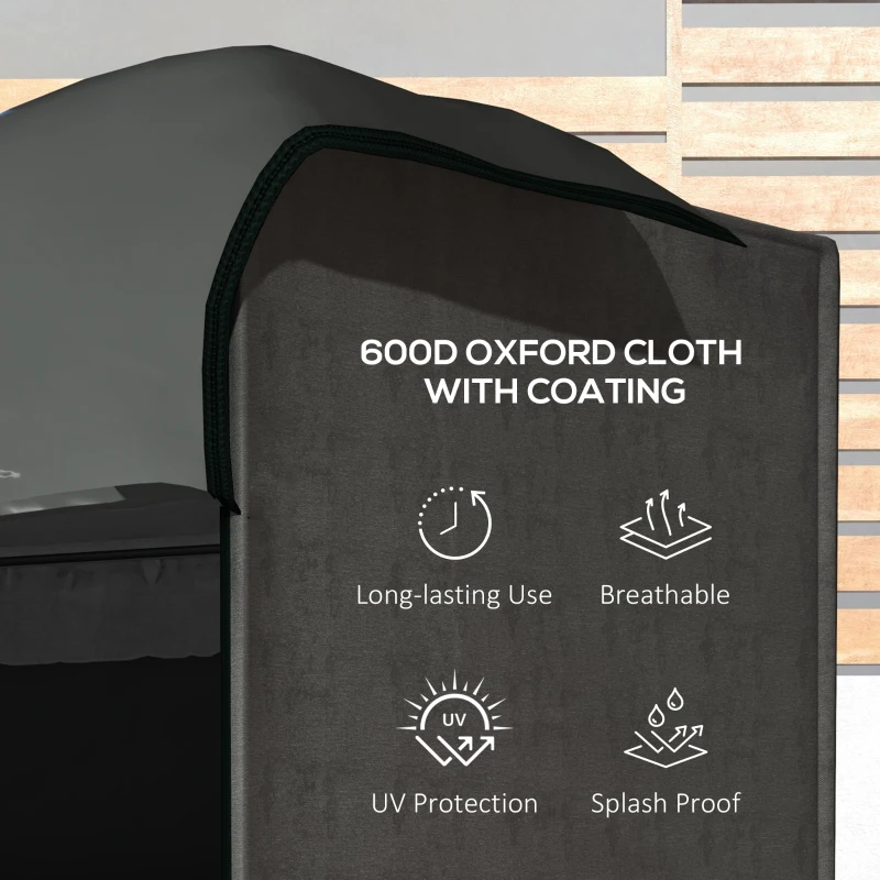 Outsunny 3-Seater Patio Swing Cover, Outdoor Garden Furniture Protection Hammock Glider Cover, 81" x 49" x 65", Dark Grey