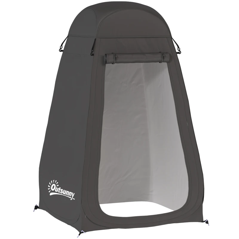 Outsunny Pop Up Shower Tent, Portable Privacy Room for Outdoor Changing, Dressing, Fishing Storage with Carrying Bag, Black