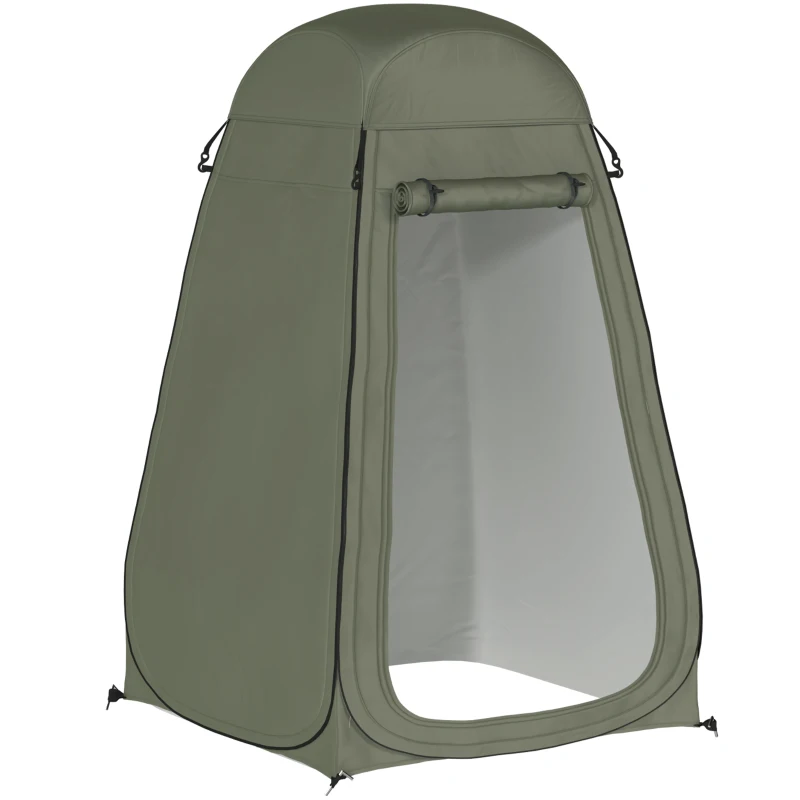 Outsunny Pop Up Shower Tent, Portable Privacy Room for Outdoor Changing, Dressing, Fishing Storage with Carrying Bag, Green