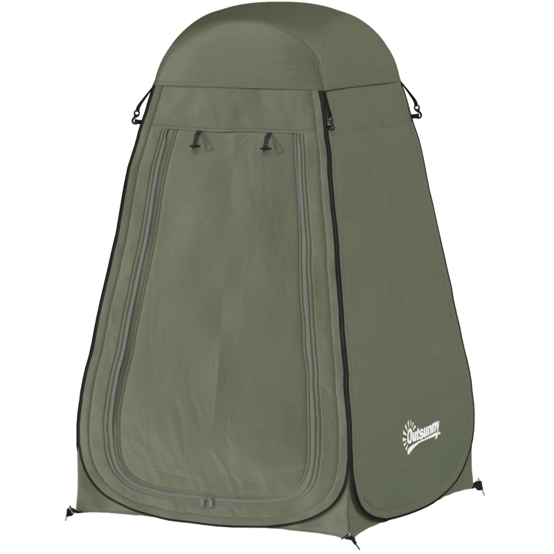 Outsunny Pop Up Shower Tent, Portable Privacy Room for Outdoor Changing, Dressing, Fishing Storage with Carrying Bag, Green