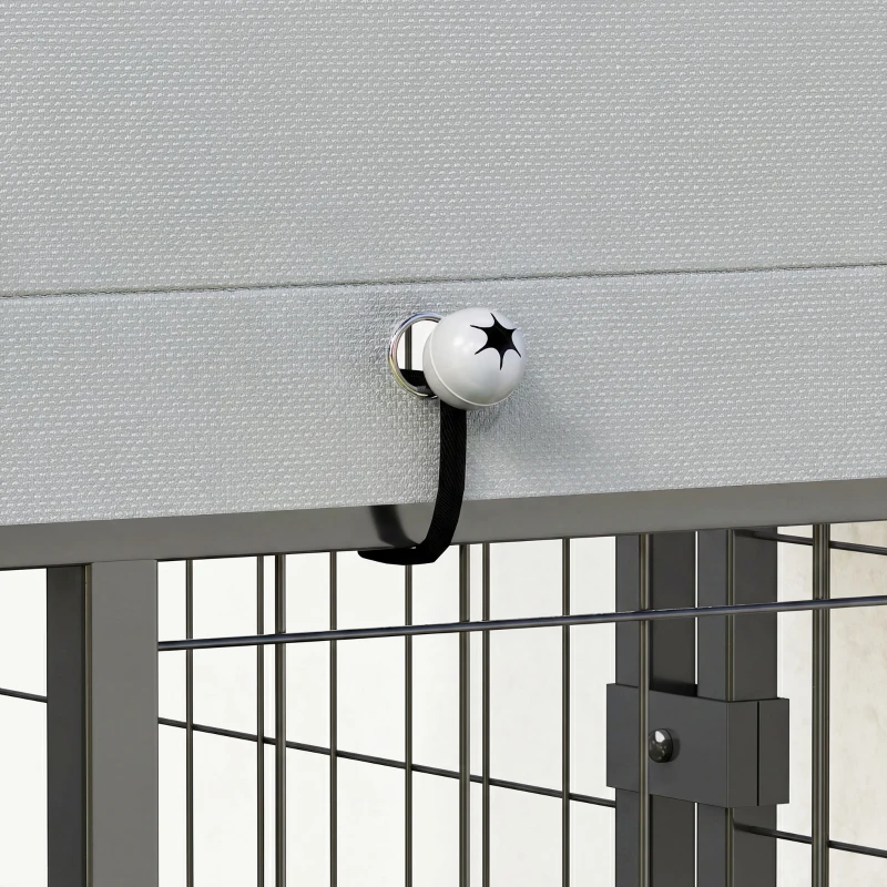 PawHut 8' x 4' x 6' Outdoor Dog Kennel, Dog Kennel Outside Run with 360° Rotating Bowls, Waterproof & UV Resistant Cover