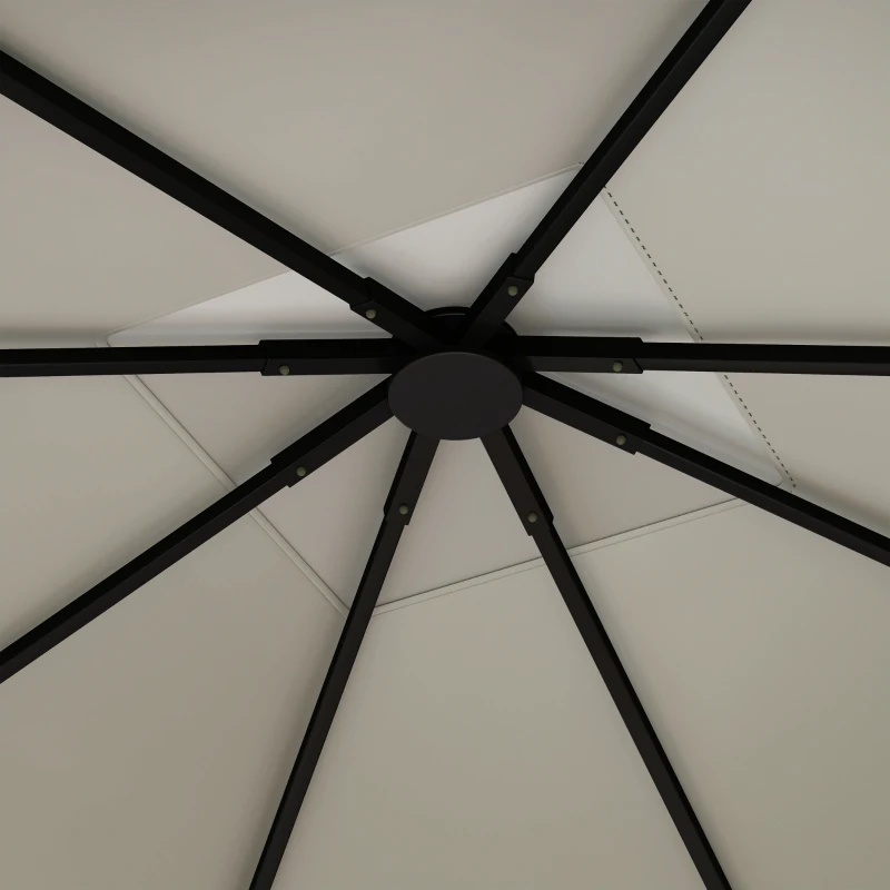 Outsunny 10' x 10' Gazebo Canopy Replacement Cover, Garden Gazebo Roof Replacement, UPF30+, TOP COVER ONLY, Grey