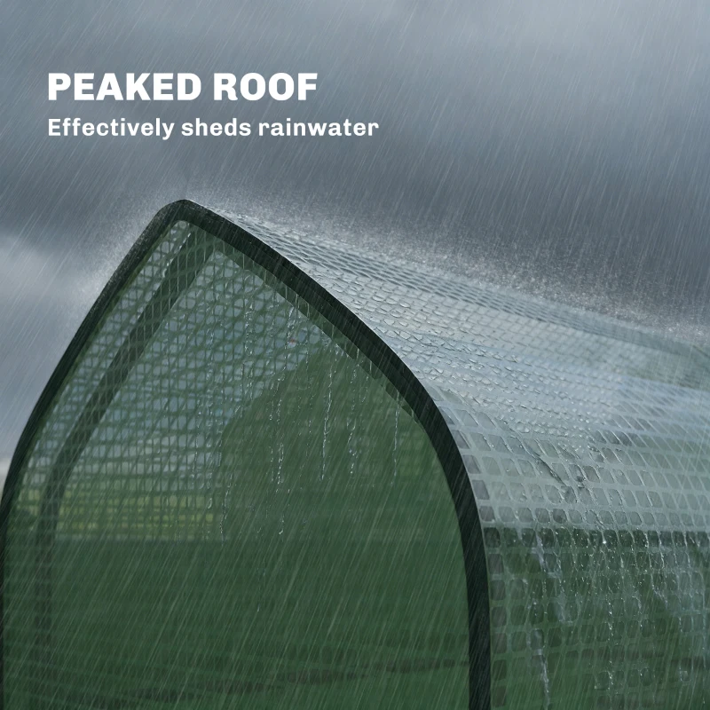 Outsunny 3 Tier Mini Greenhouse, Small Portable Greenhouse with 2 Roll-up Doors, 56.3" x 18.1" x 65", Green