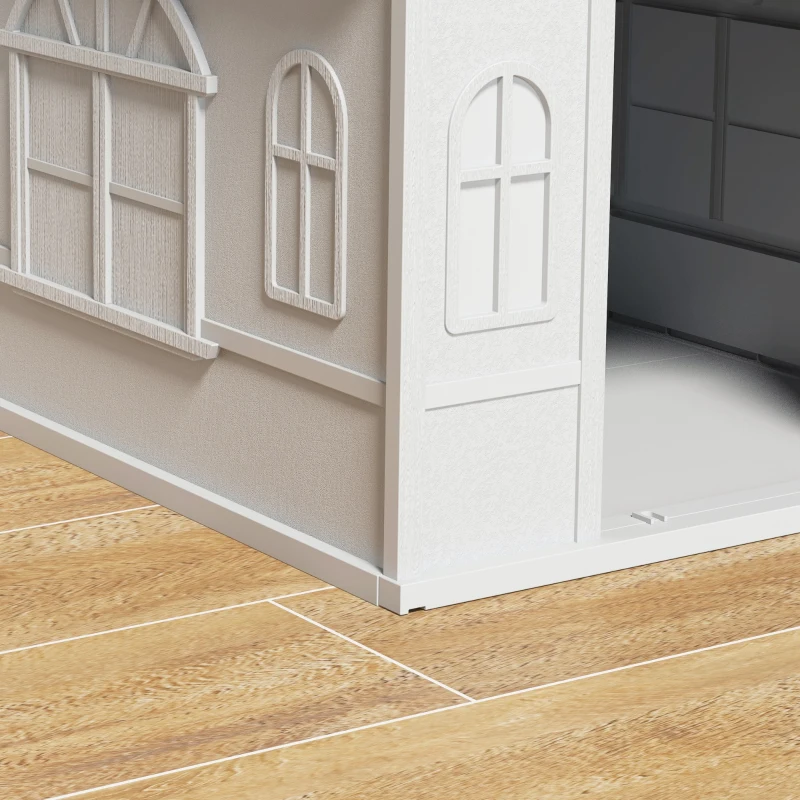 PawHut Pet House Water Resistant Puppy Shelter with Door for Indoor Outdoor, Easy to Assemble, for Small/Medium Dogs, Gray