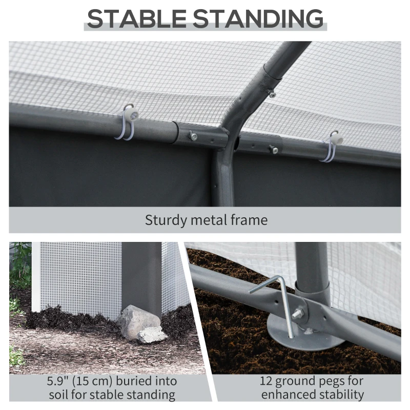 Outsunny 8' x 6' x 7.5' Heavy-duty Walk-in Greenhouse Outdoor Vegetable Plants Growing Warm House Seed Plant Growth Tent Polytunnel Shelter White