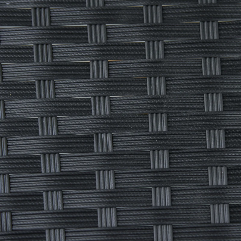 Outsunny Half Round Side Table, PE Rattan Coffee Table with Metal Frame for Patio, Garden, Balcony, Black