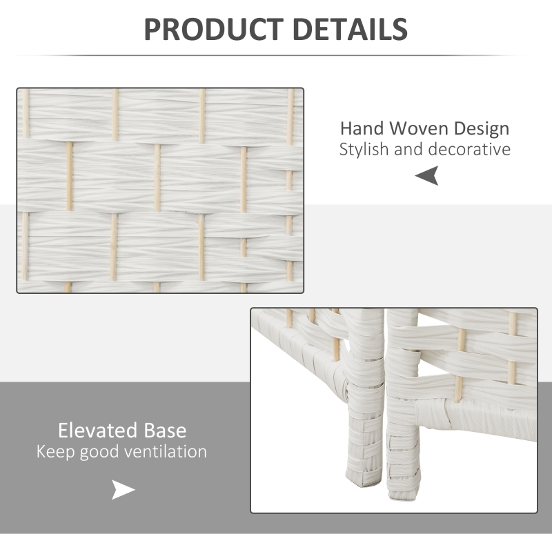 HOMCOM 6ft Folding Room Divider, 3 Panel Wall Partition with Wooden Frame for Bedroom, Home Office, Natural