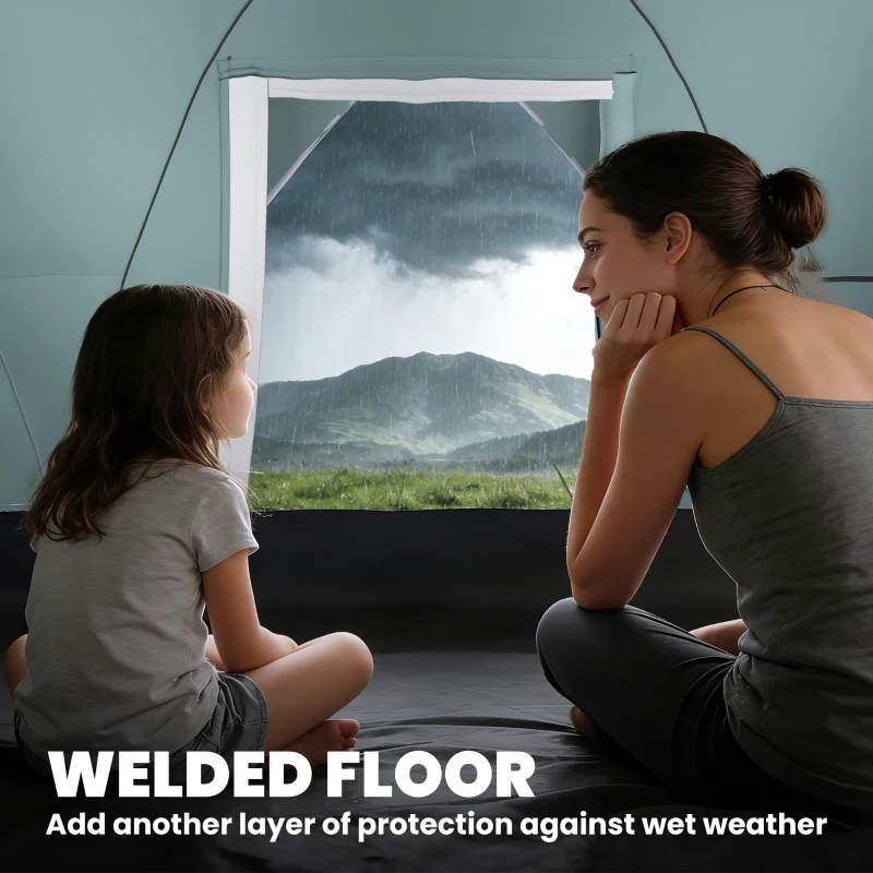 Outsunny 5-6 Person Family Tent, Outdoor Camping Tent with Lighting Hook, Carrying Bag for Camping, Hiking and Travelling, Green