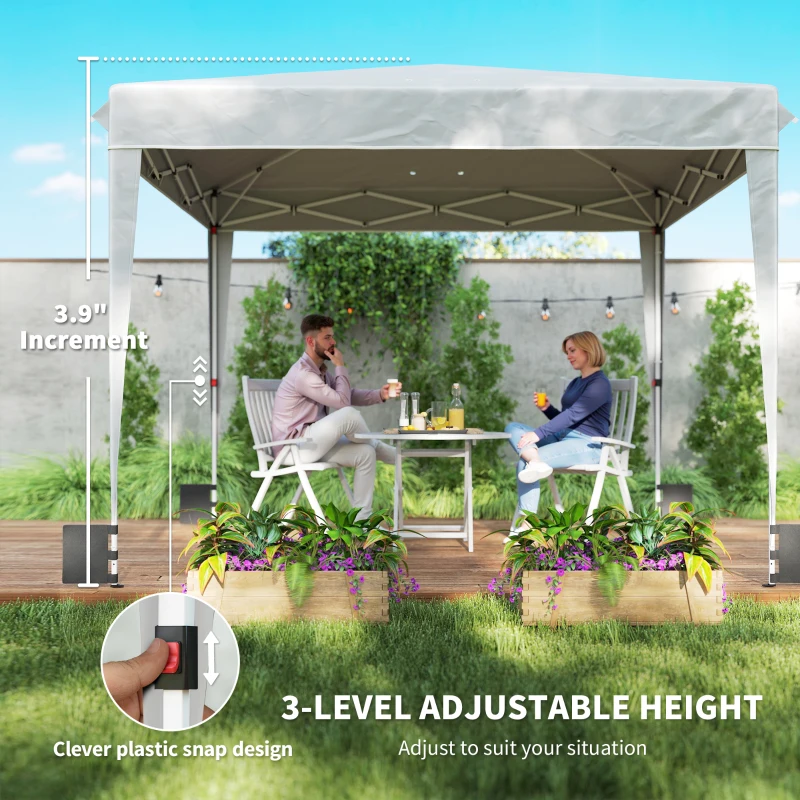 Outsunny 10 x 10 ft Pop Up Canopy Tent with Sidewalls, UPF50+ Outdoor Portable Instant Canopy Shelter with Carry Bag, White
