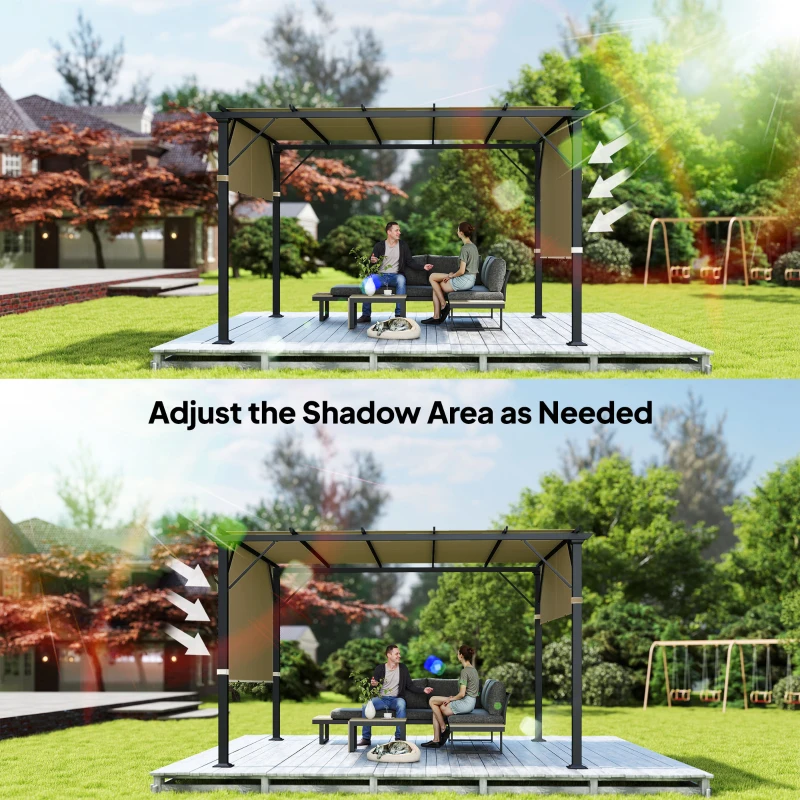 Outsunny 2 Pcs UV Protection Pergola Replacement Canopy, Pergola Shade Cover, Easy to Install, for 10' x 10' Pergola, Sand