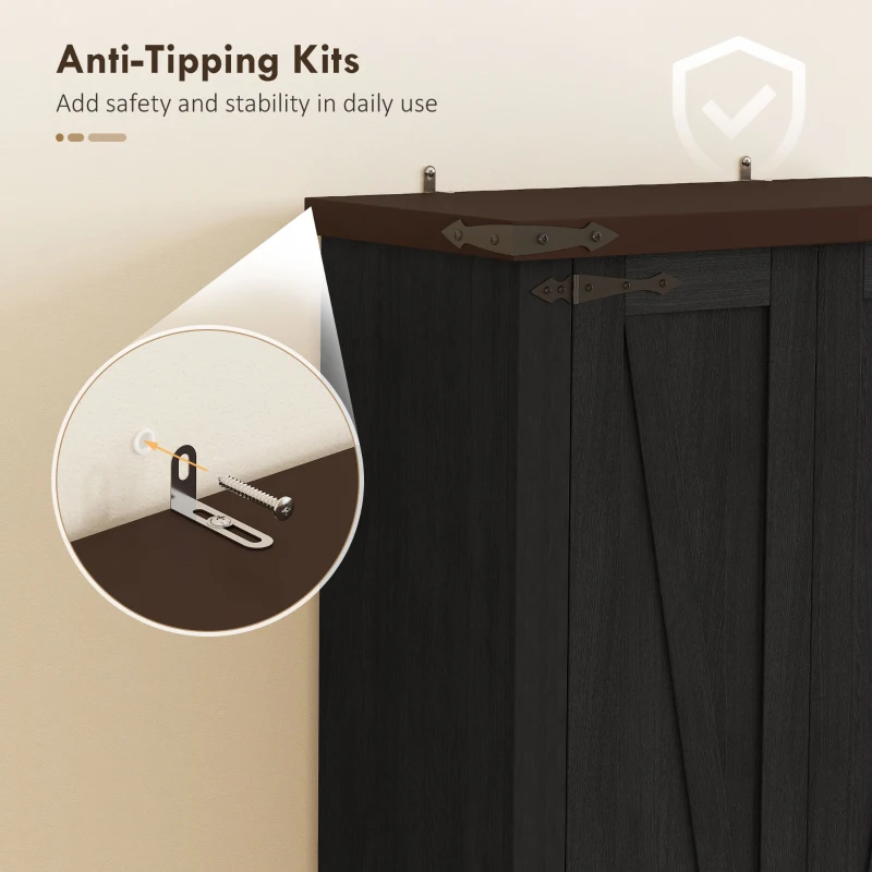 HOMCOM 71" Tall Kitchen Pantry Cabinet, Farmhouse Kitchen Storage Cabinet with 2 Drawer and Adjustable Shelves, Black