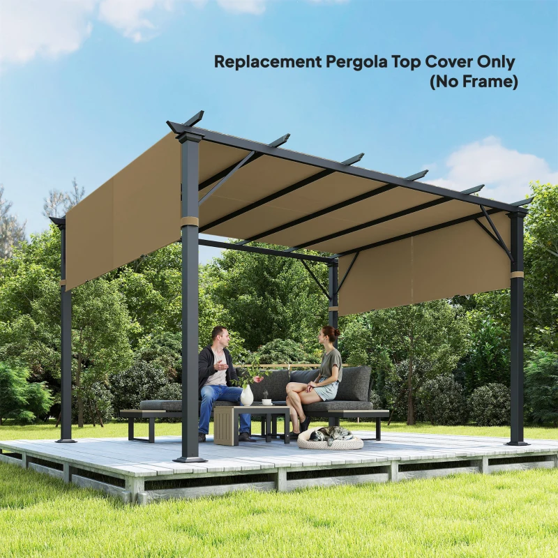 Outsunny 2 Pcs UV Protection Pergola Replacement Canopy, Pergola Shade Cover, Easy to Install, for 10' x 10' Pergola, Sand