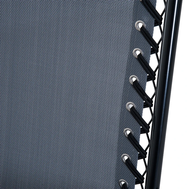 Outsunny 3pc Patio Rocking Chair Set, Folding Outdoor Rocking Chairs and Table Bistro Set w/ Breathable Mesh Seat & Backrest, Headrest for Park, Backyard, Garden, Grey