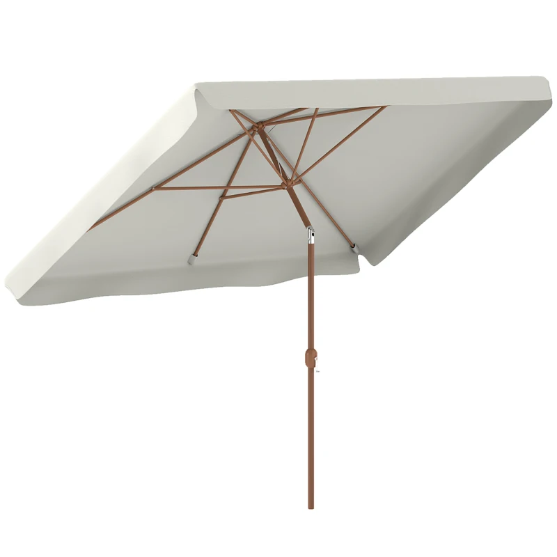 Outsunny Patio Umbrella 118.1" x 78.7" Outdoor Parasol UV50+ Protection in White