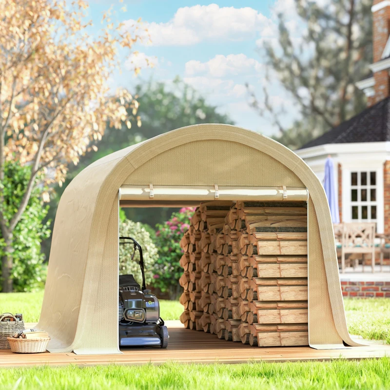 Outsunny 10' x 10' Outdoor Storage Tent, Heavy Duty and Waterproof Portable Shed for Bike, Motorcycle & Garden Tools