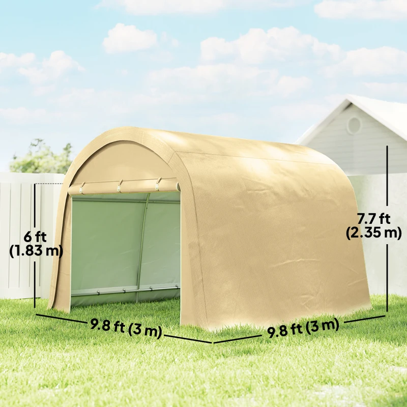 Outsunny 10' x 10' Outdoor Storage Tent, Heavy Duty and Waterproof Portable Shed for Bike, Motorcycle & Garden Tools