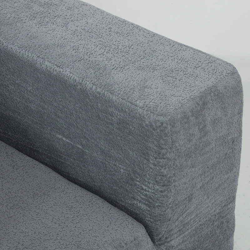 HOMCOM Modular Sectional Sofa, Boneless U-Shape Sectional Couch with 2 Ottomans, Dark Gray