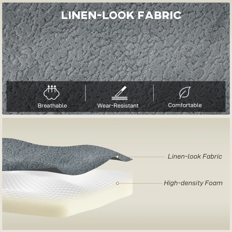 HOMCOM Modular Sectional Sofa, Boneless U-Shape Sectional Couch with 2 Ottomans, Dark Gray