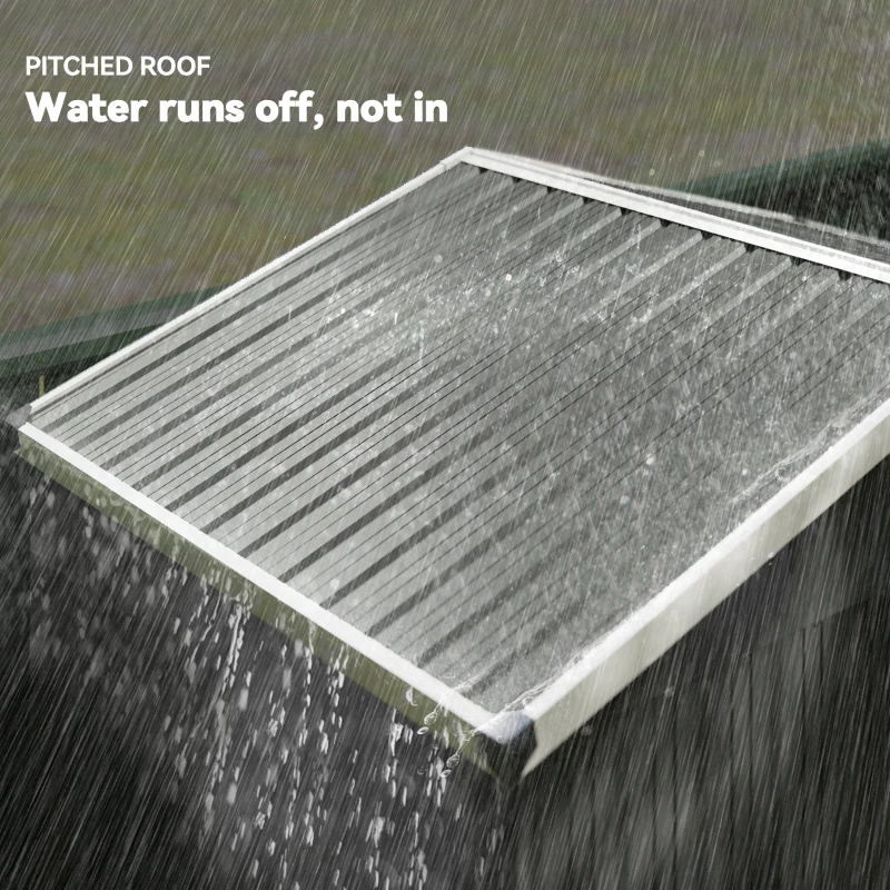 Outsunny 4.5 x 3ft Outdoor Storage Shed, Waterproof Metal Garden Shed with Lockable Door for Backyard, Patio, Lawn, Light Grey