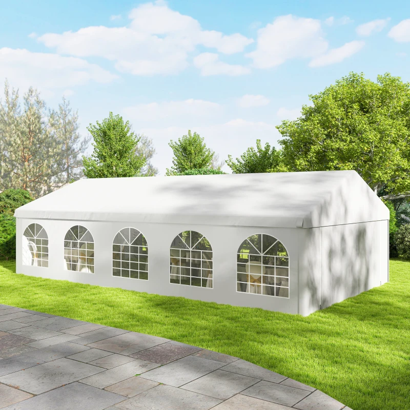 Outsunny 20'x33' Heavy Duty Large Party Tent & Carport with Removable Sidewalls, Portable Garage Canopy Tent, White