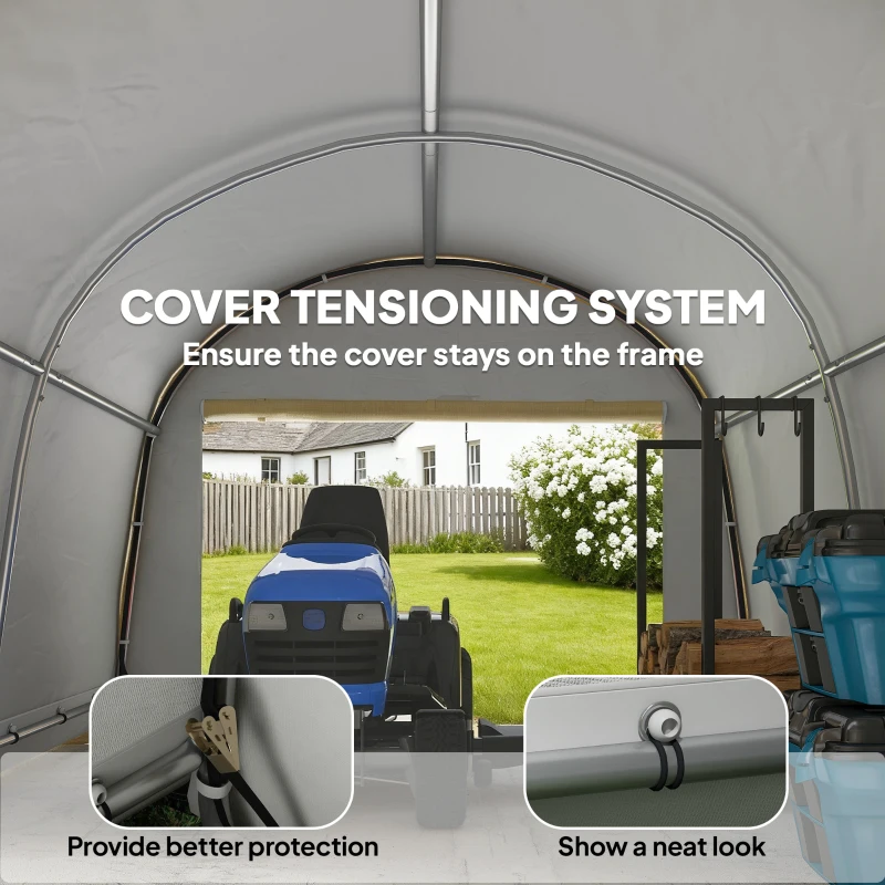 Outsunny 10' x 10' Outdoor Storage Tent, Heavy Duty and Waterproof Portable Shed for Bike, Motorcycle & Garden Tools