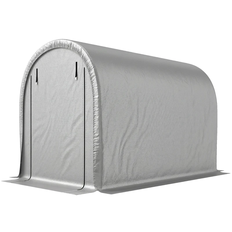 Outsunny 8' x 5' Portable Shed, Water-Resistant Bike Tent with Roll-up Zipper Door and Galvanized Metal Frame for Bike