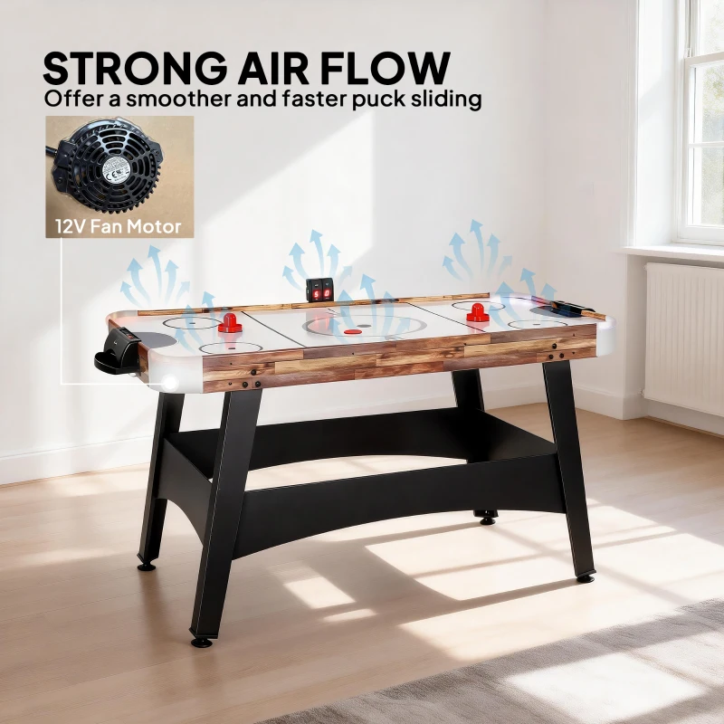 Soozier 61" Air Hockey Table, Arcade Game Table with LED Scoreboard and Manual Scorers, Pushers, Pucks