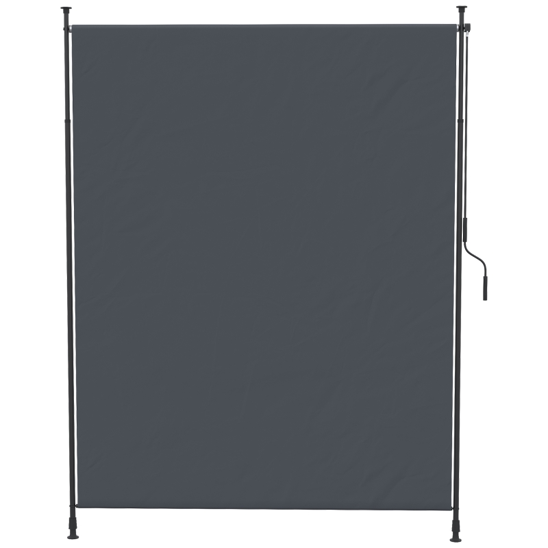 Outsunny 7' x 10' Retractable Patio Awning, Manual Outdoor Privacy Screen with UPF40+ & Water-Resistant Fabric, Grey