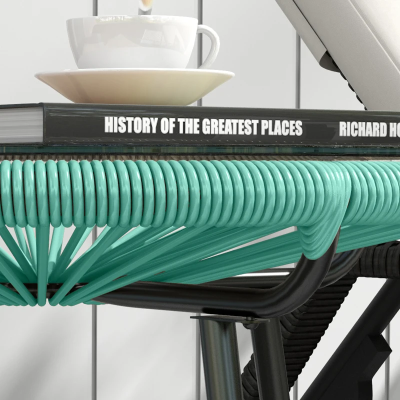 Outsunny Rattan Side Table, Round Outdoor Table, with Round PE Rattan and Tempered Glass Table Top for Patio, Garden, Light Green