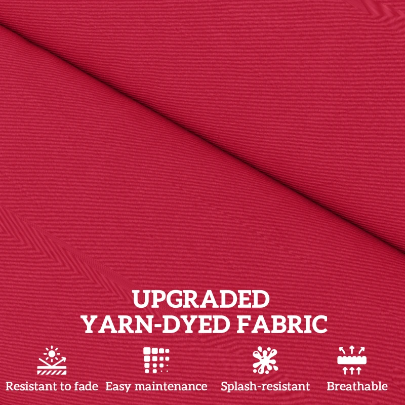 Outsunny 2-Piece Back and Seat Cushion Pillows Replacement, Patio Chair Cushions Set with Ties for Indoor Outdoor, Wine Red