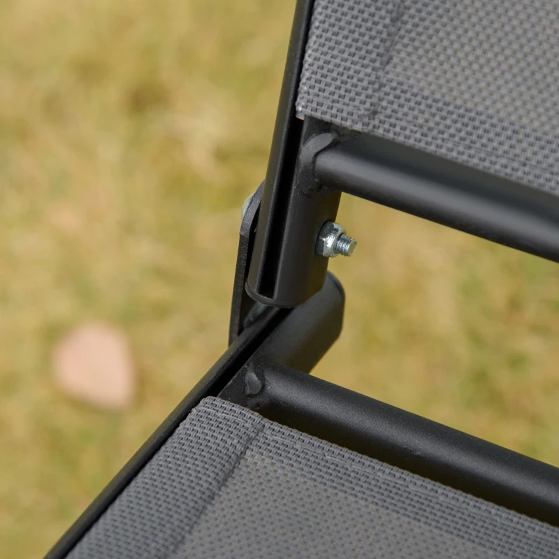 Outsunny 2-Seat Patio Swing Chair, Outdoor Porch Swing Glider w/ Tilting Canopy and Weather Resistant Steel Frame, Dark Grey