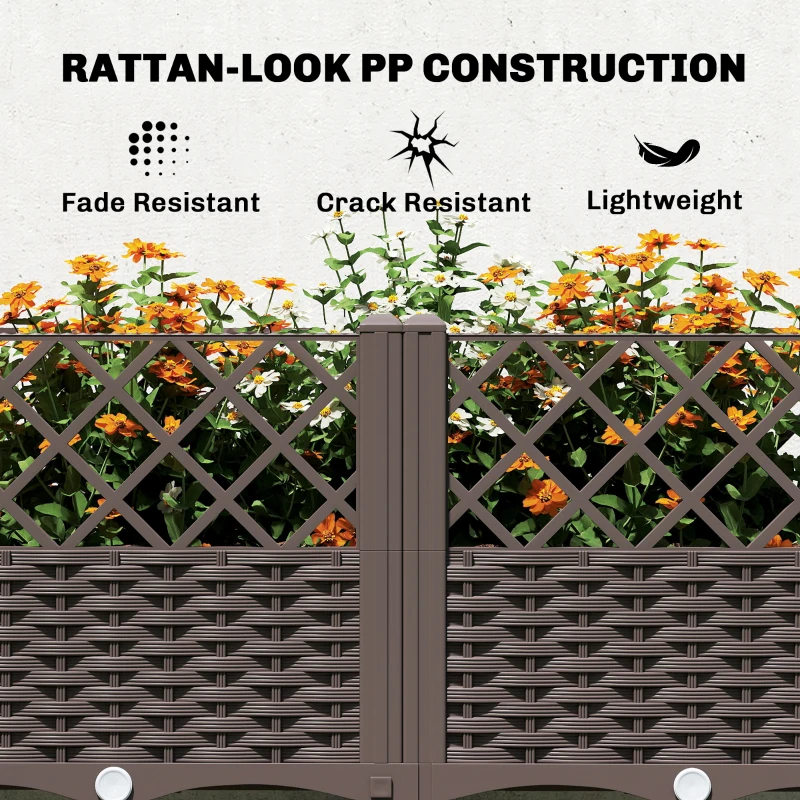 Outsunny Raised Garden Bed with Legs, Self Watering Elevated Planter Boxes with Drainage Holes, 31.5" x 15.7" x 20.3"