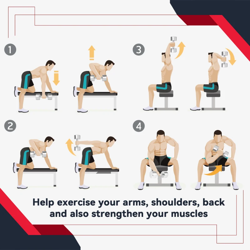 Soozier Rubber Dumbbells Weight Set, Total 40lbs, 20lbs Each, Dumbbell Hand Weight for Body Fitness Training for Home Office Gym, Black