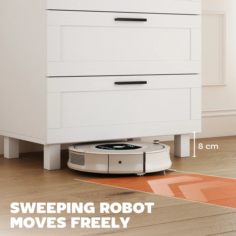 HOMCOM Dresser for Bedroom with 4 Drawers, Chest of Drawers with Solid Wood Legs for Closet, Living Room, Entryway, White