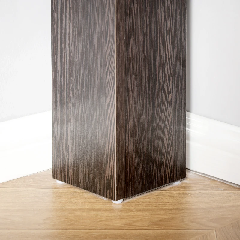 HOMCOM L-Shaped Computer Desk, Laptop Workstation with Return and 2 Storage Shelves for Home Office, Dark Brown