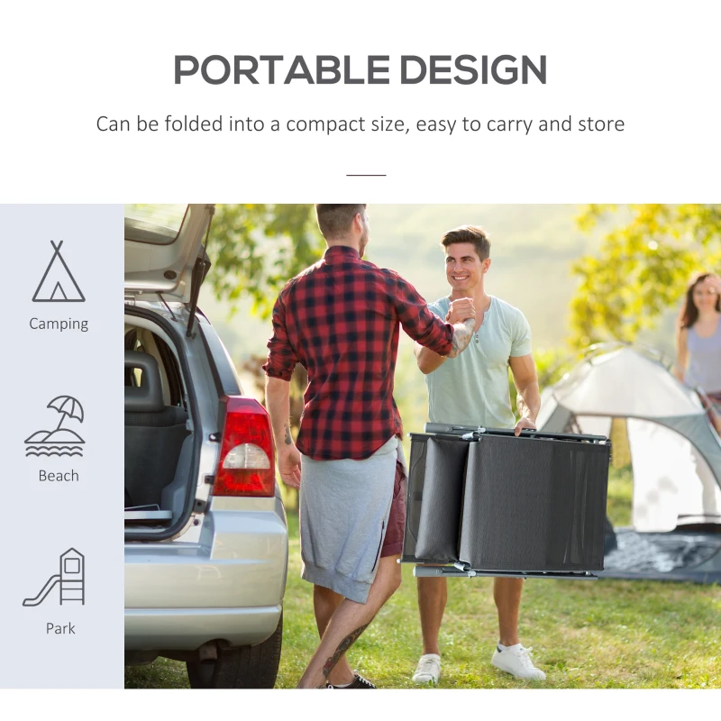 Outsunny Heavy-duty Adjustable Folding Reclining Chair Outdoor Sun Lounger Patio Chaise Lounge Garden Beach Gravity Lounge with Pillow, 7 Adjustable Backrest Positions, Grey